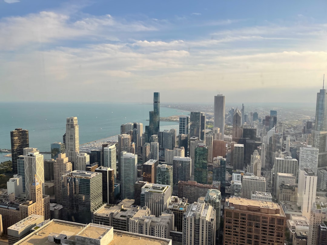 a view of a city from the top of a building